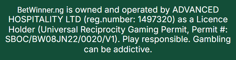 Screenshot of BetWinner’s site footer